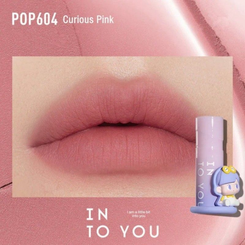 INTO YOU POP MART Airy Velvet Matte Lip Mud #POP604 Courious Pink