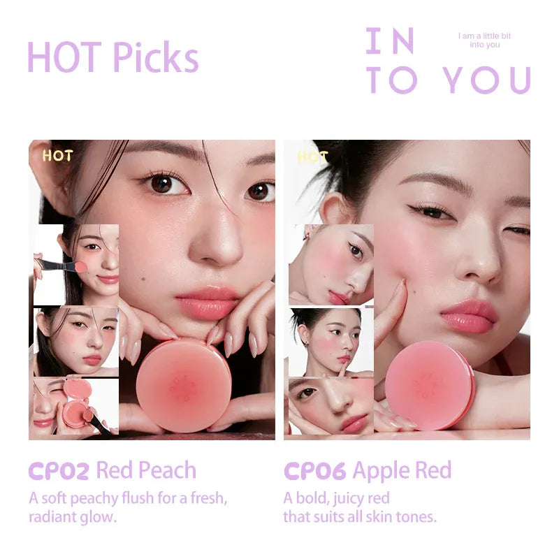 INTO YOU Cream Puff Blush #CP02 Red Peach