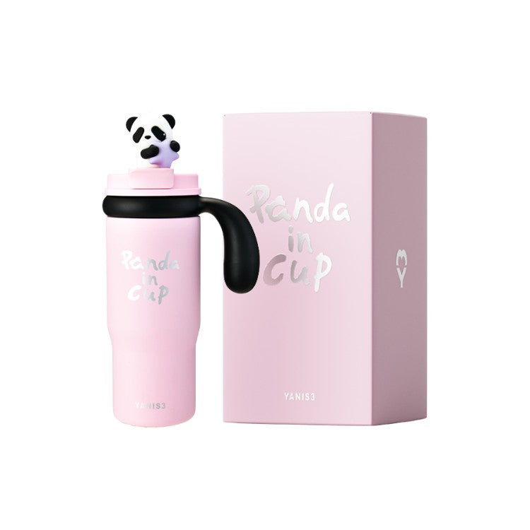 Yanis3 Panda Jumbo Dual-Drink Coffee Cup SY012-1000 Pink 1000ml