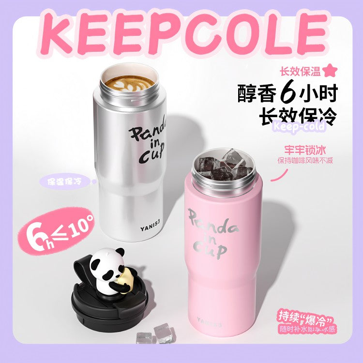 Yanis3 Panda Jumbo Dual-Drink Coffee Cup SY012-1000 Pink 1000ml