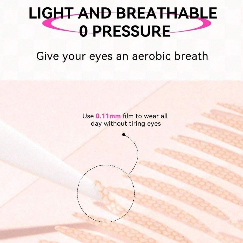 Arrebol Pink Punk Invisible Double Eyelid Sticker Olive Type