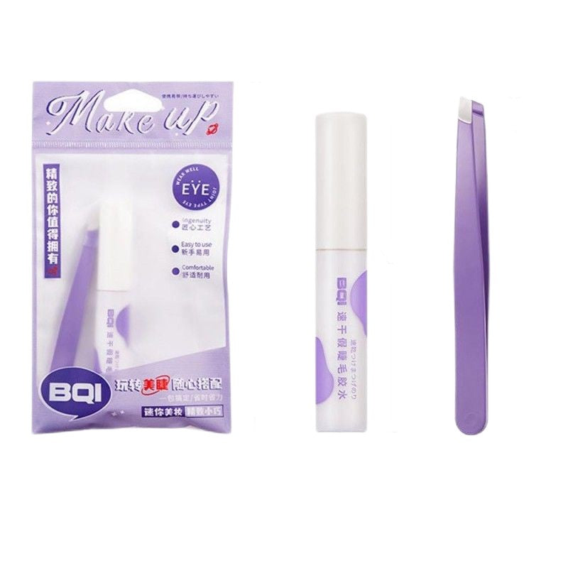 BQI False Eyelash Glue Tweezers Combination Set 5ml
