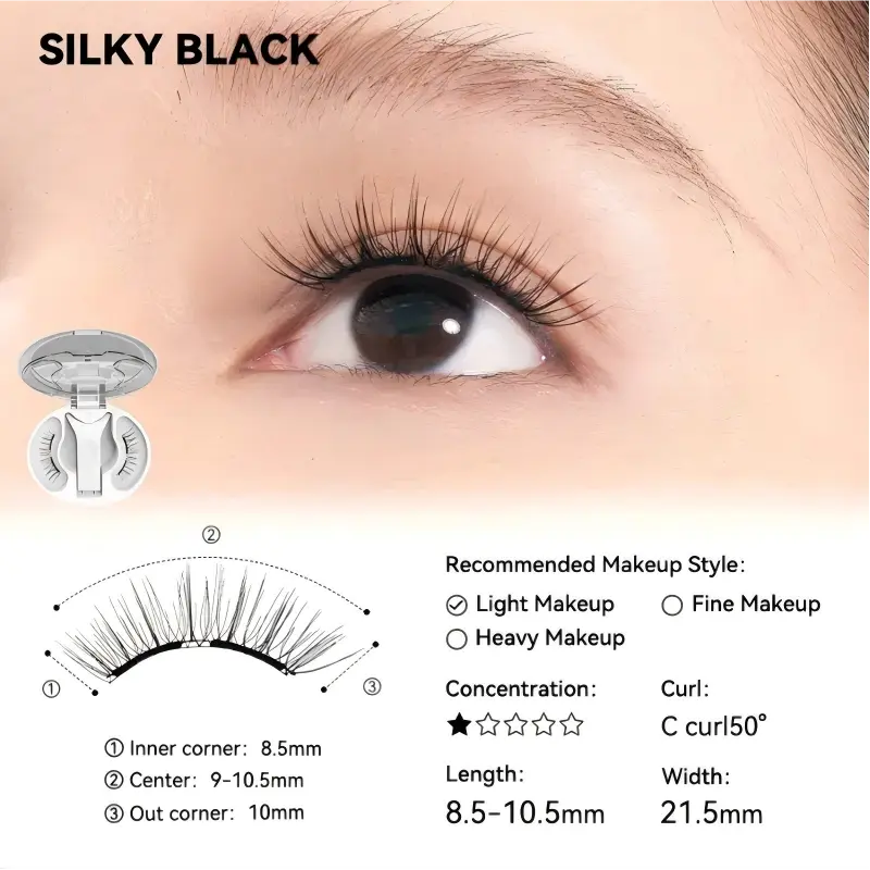 Wosado Soft Magnetic Eyelashes Silky Black