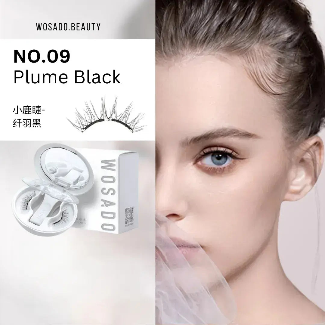 Wosado Soft Magnetic Eyelashes Plume Black