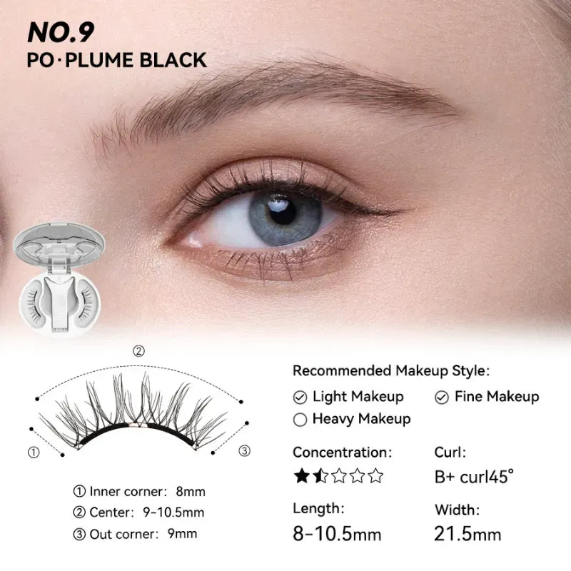 Wosado Soft Magnetic Eyelashes Plume Black