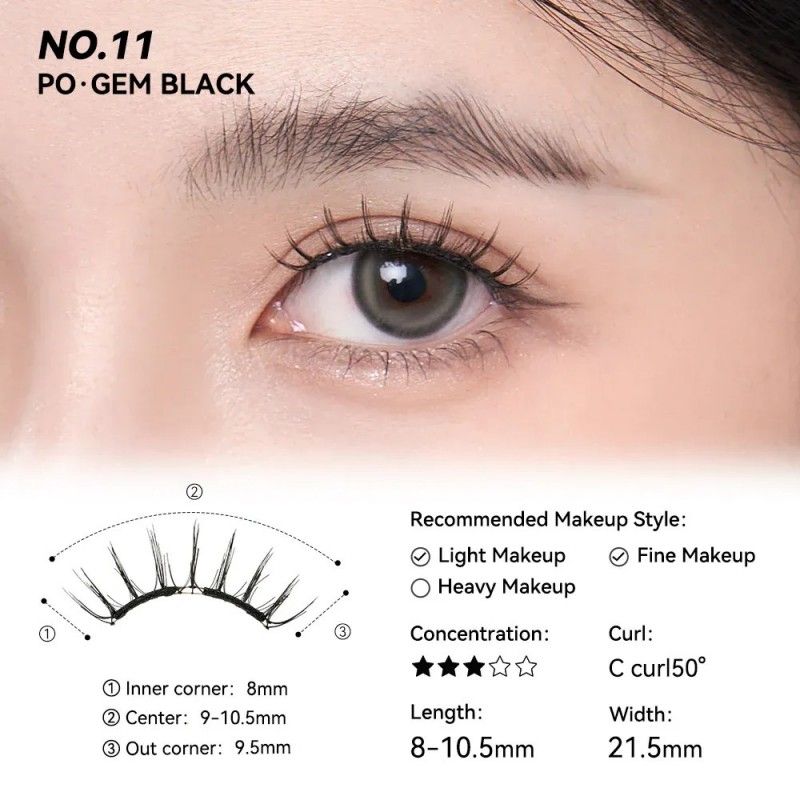 Wosado Soft Magnetic Eyelashes Gem Black