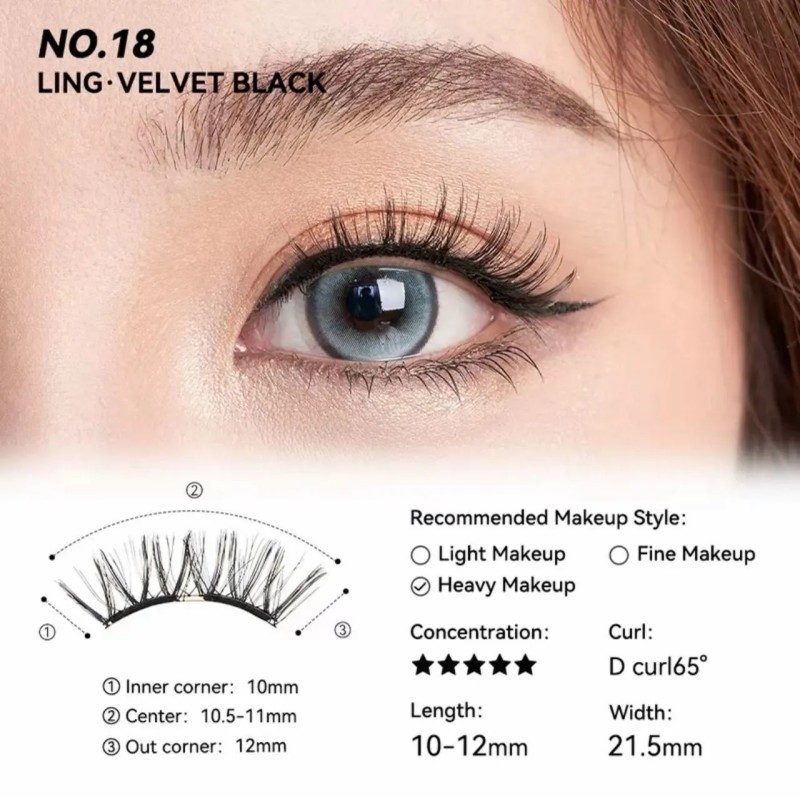Wosado Soft Magnetic Eyelashes Velvet Black