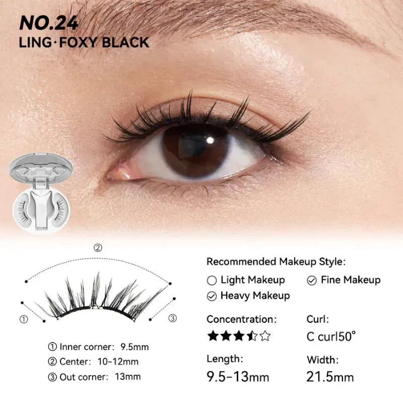 Wosado Soft Magnetic Eyelashes Foxy Black