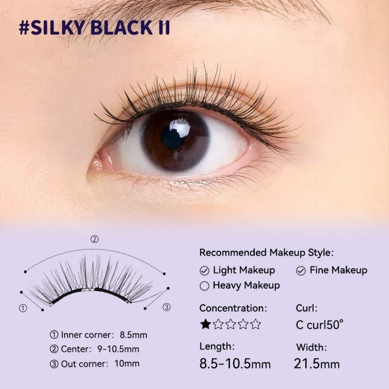 Wosado Bear Bug Soft Magnetic False Eyelashes Silky Black