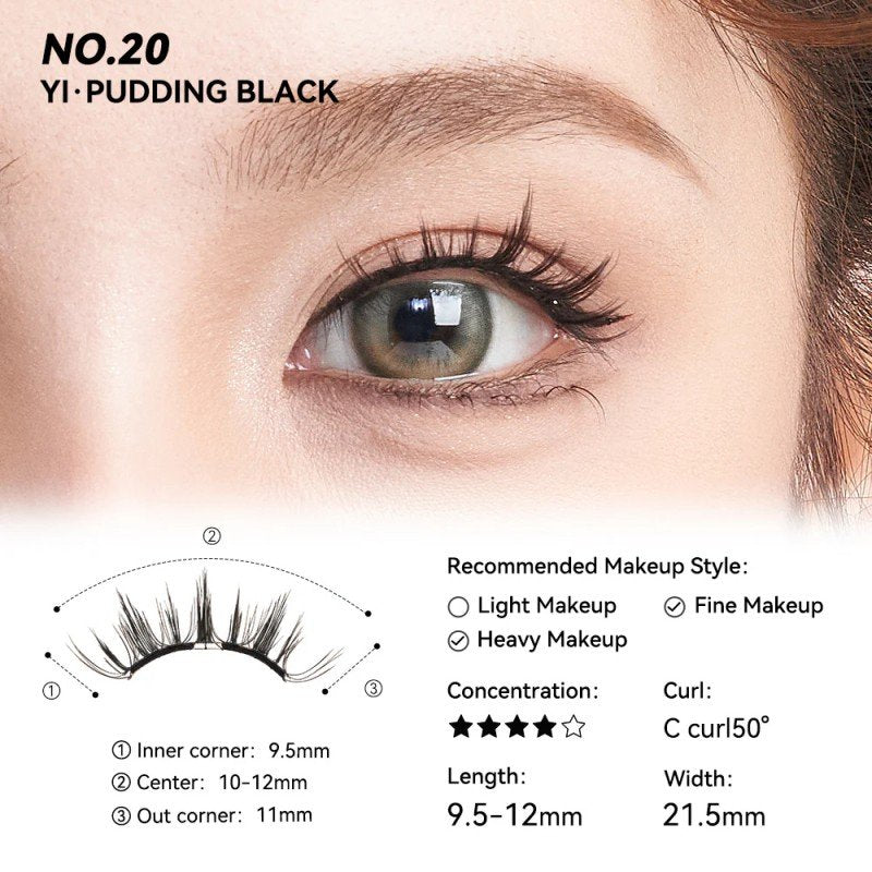 Wosado Disney Magnetic Soft Magnetic False Eyelashes Pudding Black