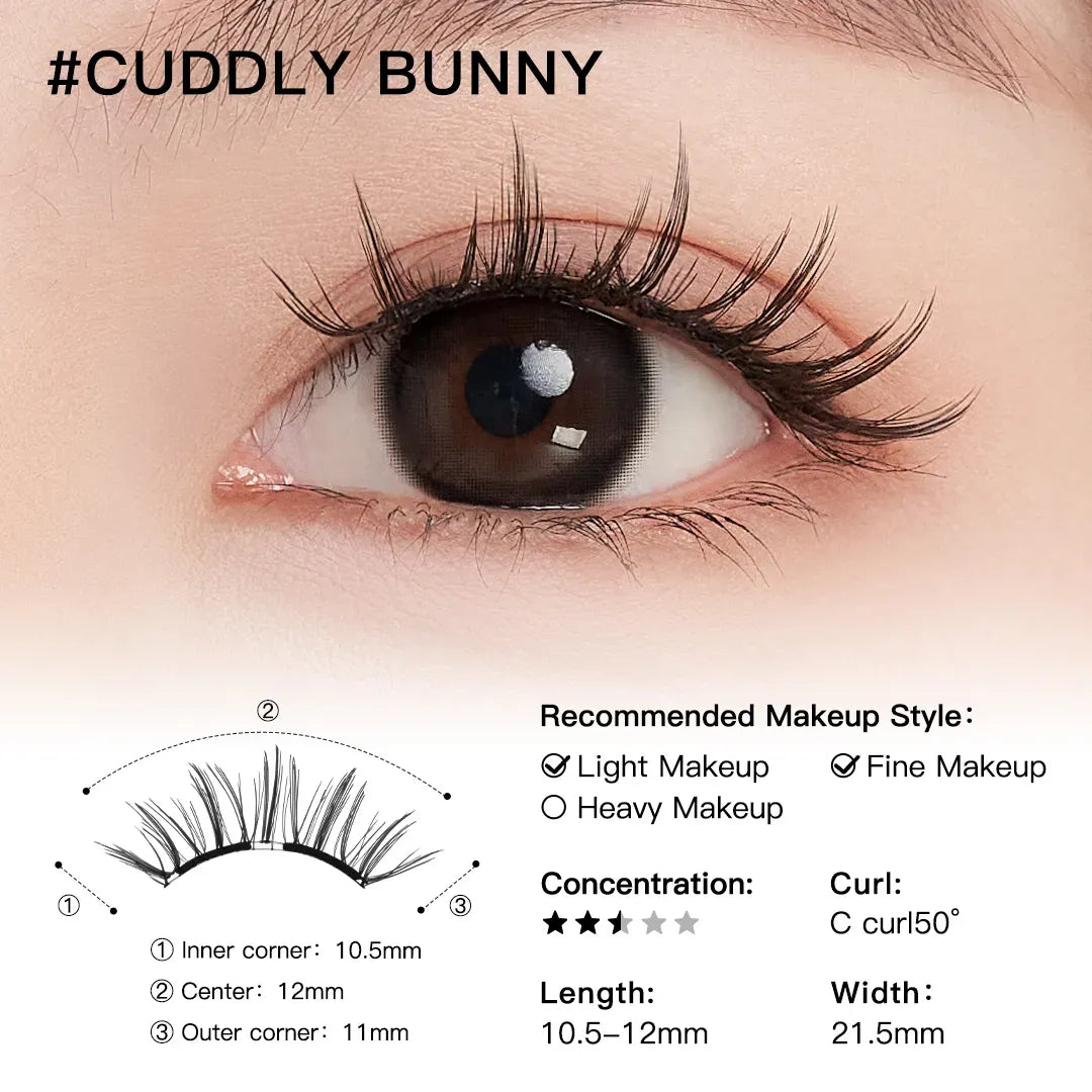 Wosado Soft Magnetic False Eyelashes Cuddly Bunny