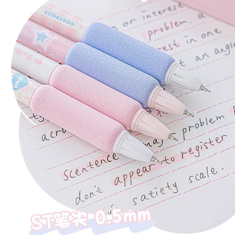 Rosy Posy Soft Chiffon Sponge Gel Pen Pink 4pcs