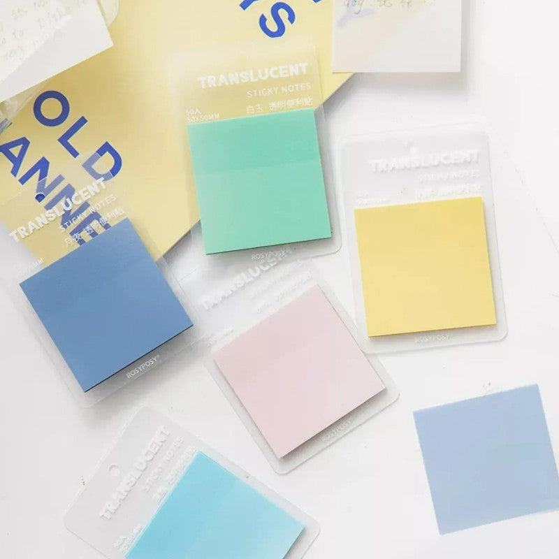 Rosy Posy Coloured Transparent Sticky Notes Blue