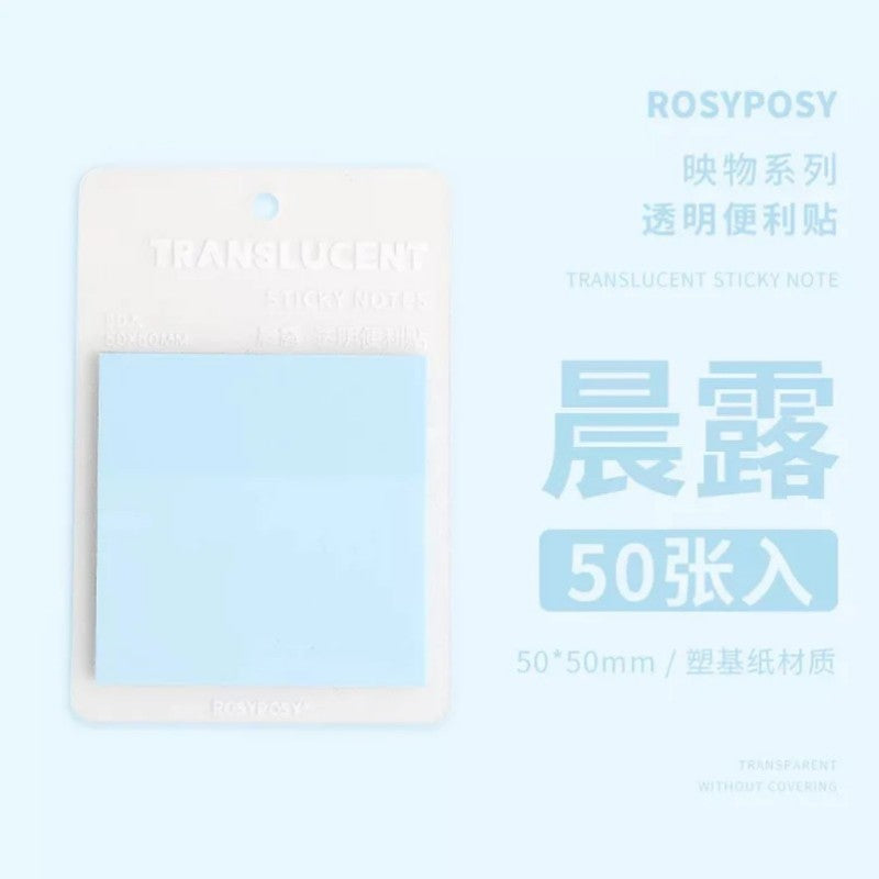 Rosy Posy Coloured Transparent Sticky Notes Blue