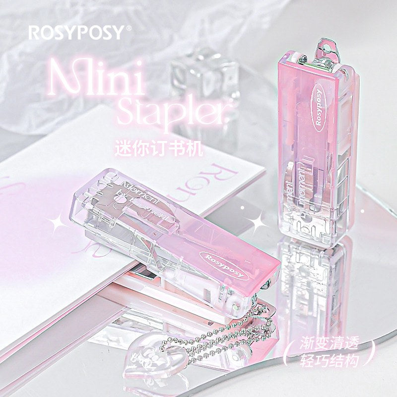 Rosy Posy Clear Series Staplers Gradient Pink