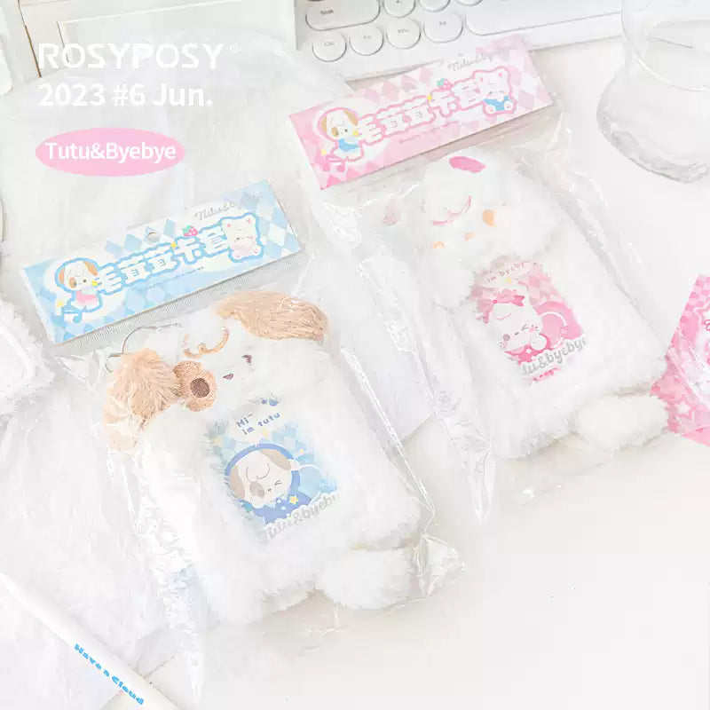 Rosy Posy Tutu & Byebye Soft Fluffy Cute Card Holder Puppy