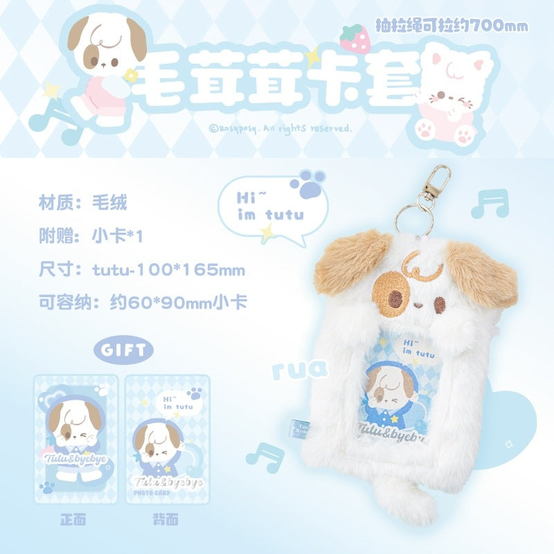 Rosy Posy Tutu & Byebye Soft Fluffy Cute Card Holder Puppy