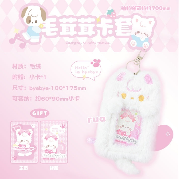 Rosy Posy Tutu & Byebye Soft Fluffy Card Holder Cat Byebye