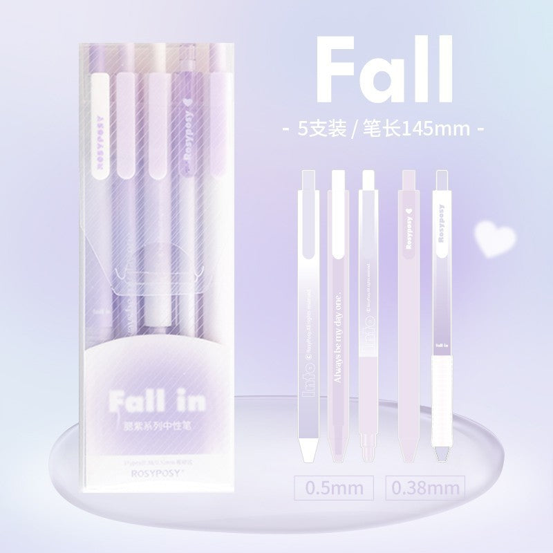Rosy Posy Gel Pen Set Gill Purple