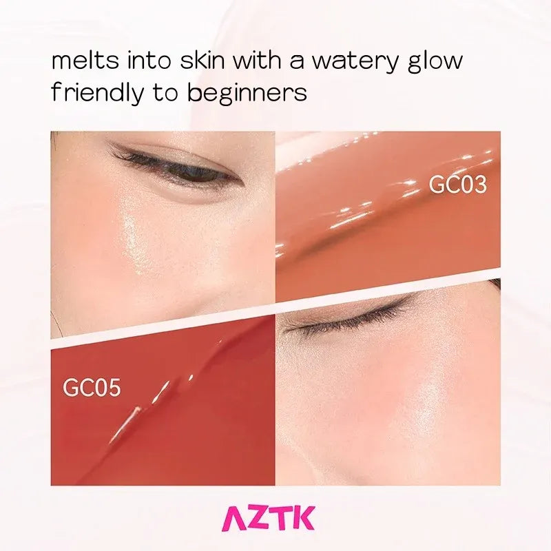 AZTK Jelly Glow Cheek Balm Blush #GC03 Peach Pink