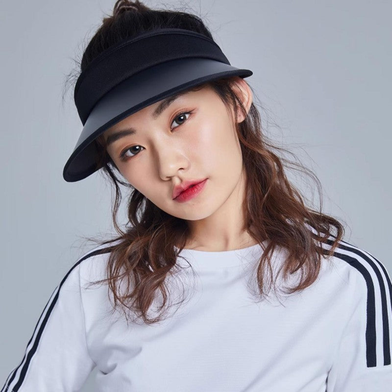 Zauo Sunscreen Empty Top Sun Hat Classic Black