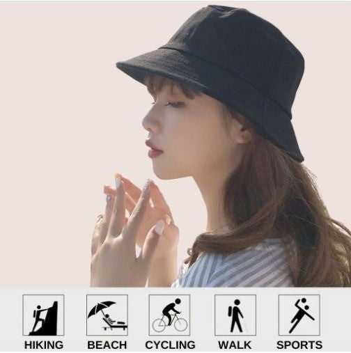 Zauo UV Protection Bucket Hat Black