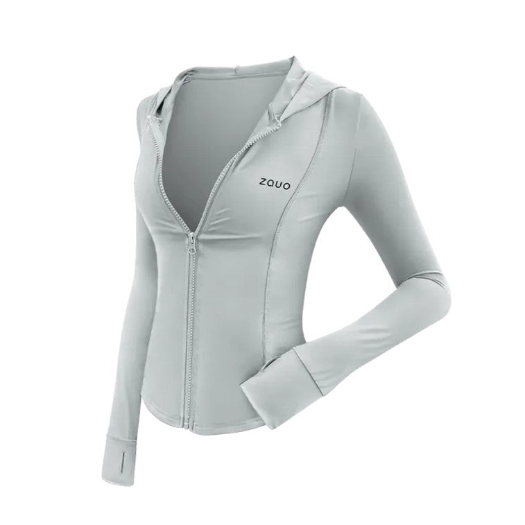 Zauo Slim Fit Sun Protection Clothing Jacket Gray M