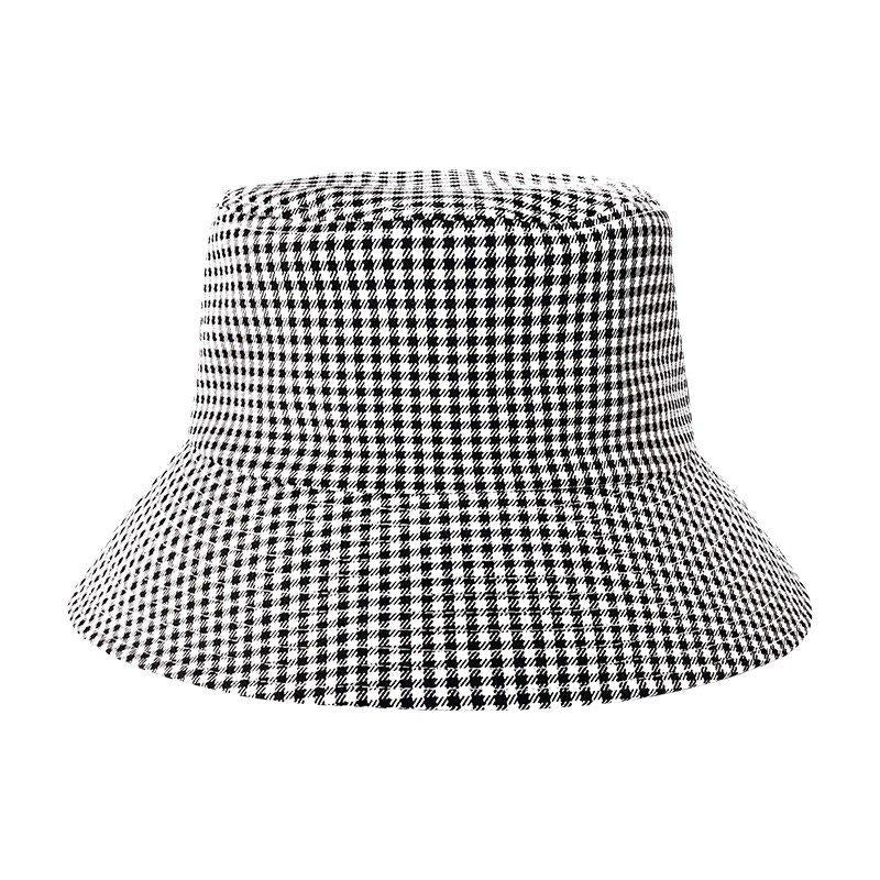 Zauo Sun Protection Bucket Hat Houndstooth Pattern