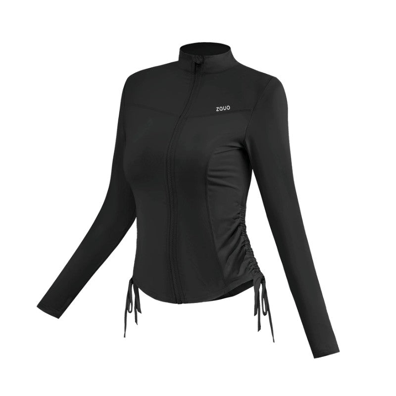 Zauo Slim Fit Sun Protection Clothing Jacket Black L