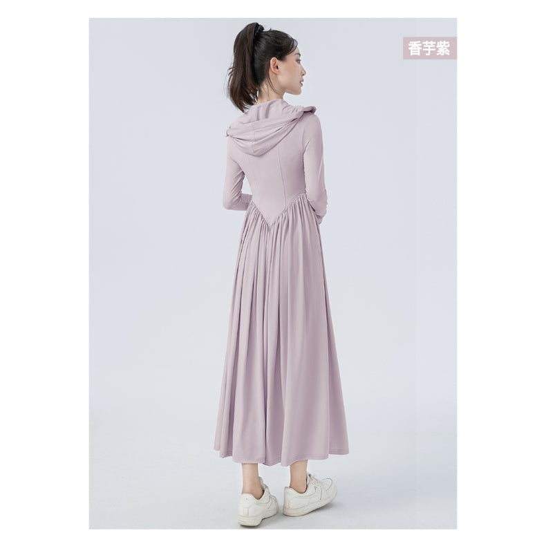 Zauo Cool Sensation Sun Protection Long Dress Purple M
