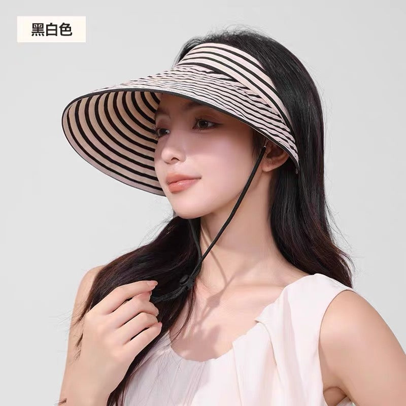 Zauo Empty Top UV Protection Sun Hat Webbing Strap Edition