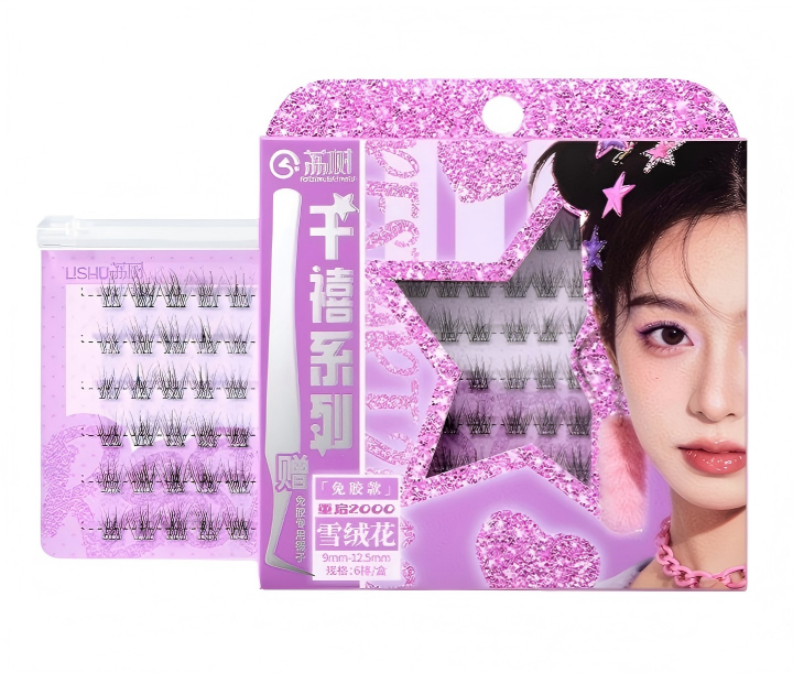 Lishu Glue Free False Eyelashes Edelweiss 6 Rows