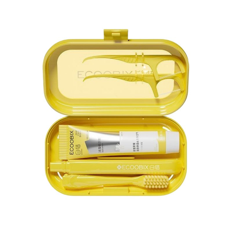 Ecoobix Portable Oral Care Toothbrush Kit Lemon & Pineapple