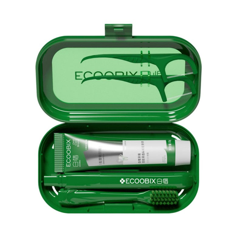 Ecoobix Portable Oral Care Toothbrush Kit Jasmine Longjing
