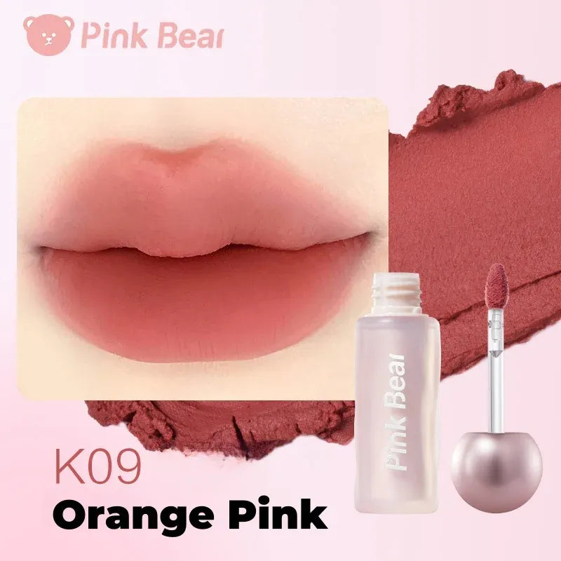 Pink Bear Long-wear Silky Ceamy Matte Lip Mud #K09 Orange Pink