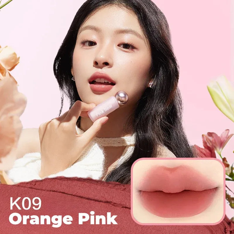Pink Bear Long-wear Silky Ceamy Matte Lip Mud #K09 Orange Pink
