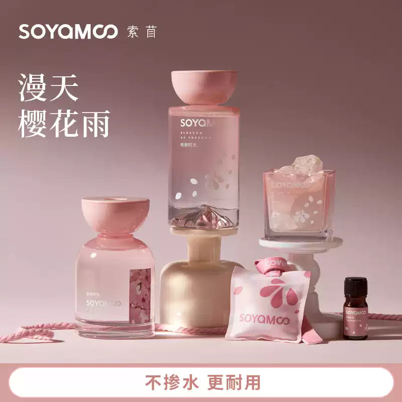 Soyamoo Peachy Flameless Aroma Diffuser Round-Shoulder Bottle 200ml