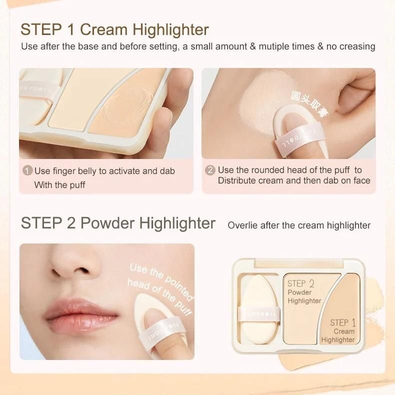 Judydoll Dual-Color Highlighter Palette #03 Blue Light