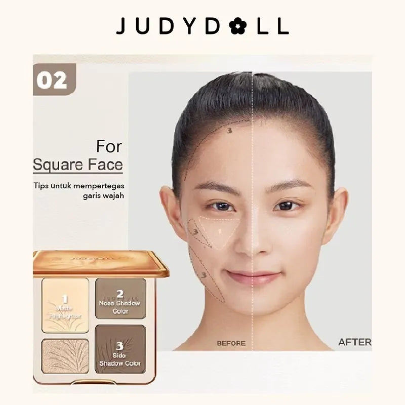 Judydoll 2 IN 1 Highlighter Contour Palette #02 Warm