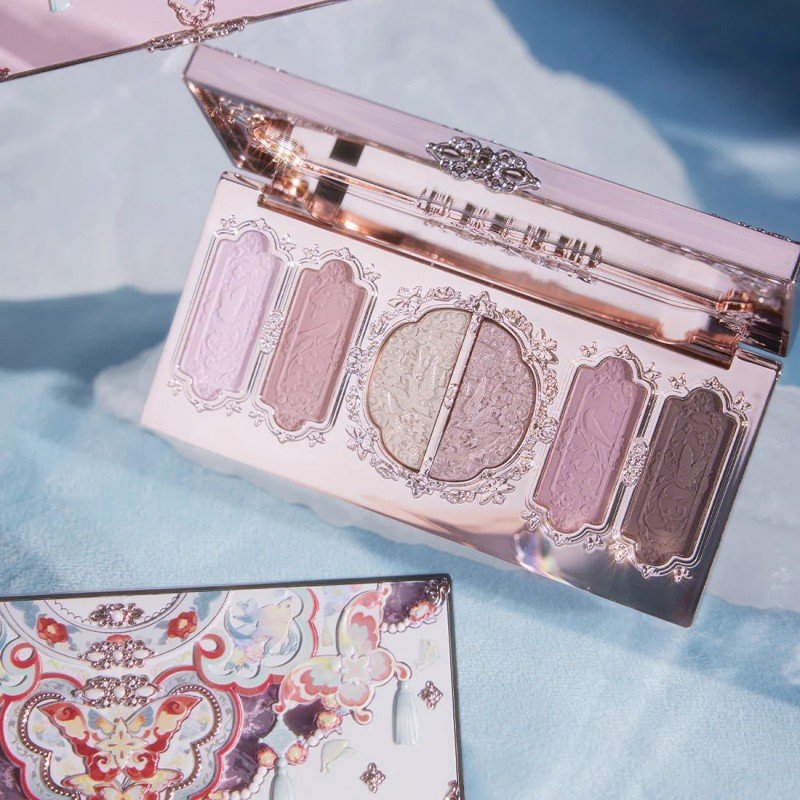 Flower Knows Butterfly Cloud Collar Embossed Six-Color Makeup Palette #03 Incense Purple Haze