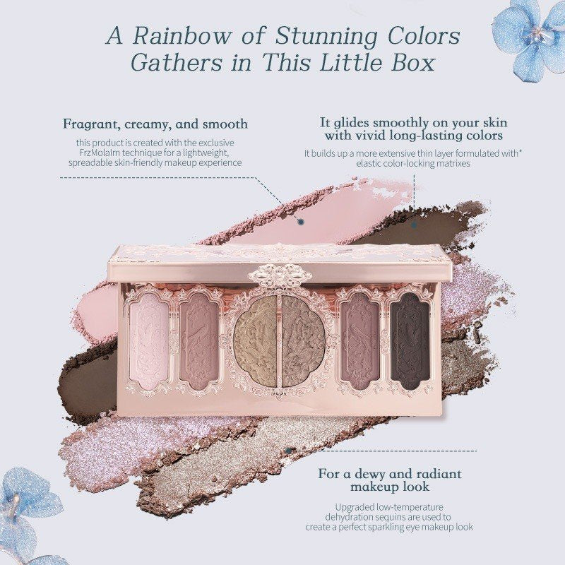 Flower Knows Butterfly Cloud Collar Embossed Six-Color Makeup Palette #03 Incense Purple Haze