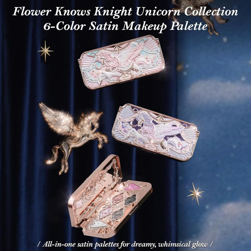 Flower Knows Knight Unicorn 6-Color Satin Makeup Palette #01 Aurora Reverie