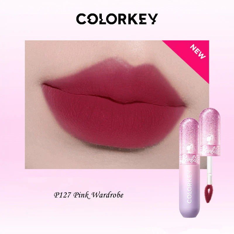 Colorkey ELLE Barbie Series Velvet Mousse Matte Lip Mud #P127 Pink Wardrobe