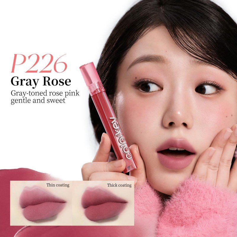 Colorkey Airy Velvet Lip Tint Matte Finishs #P226 Gray Rose