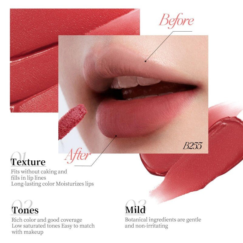 Colorkey Airy Velvet Lip Tint Matte Finishs #P226 Gray Rose