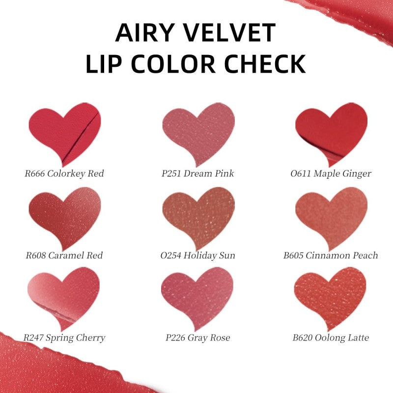 Colorkey Airy Velvet Lip Tint Matte Finishs #P226 Gray Rose