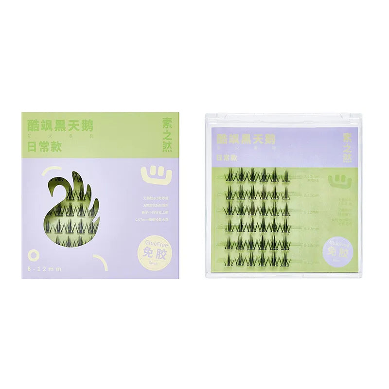 Motonozen Glue-free False Eyelashes Black Swan 8-12mm