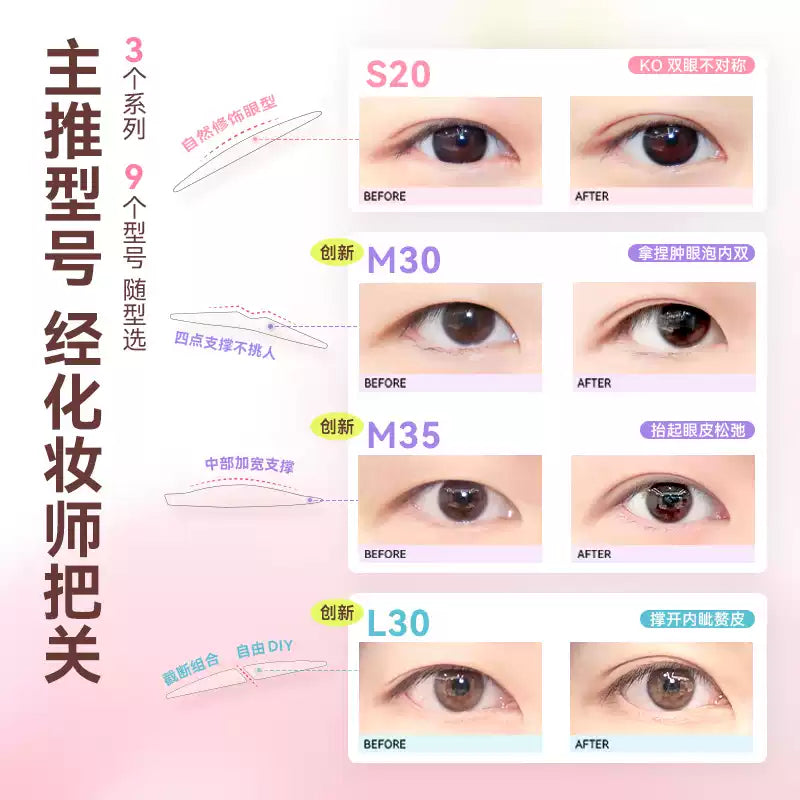Motonozen Radar Double Eyelid Sticker #L30 128pcs