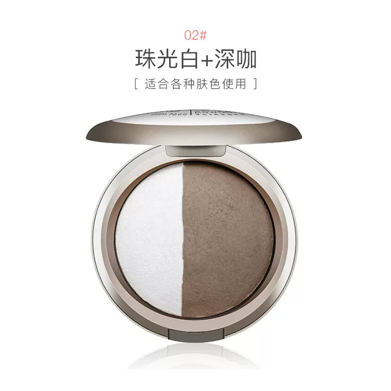 Spenny V-shaped Face Contour Powder #002 Highlighting White + Deep Coffee