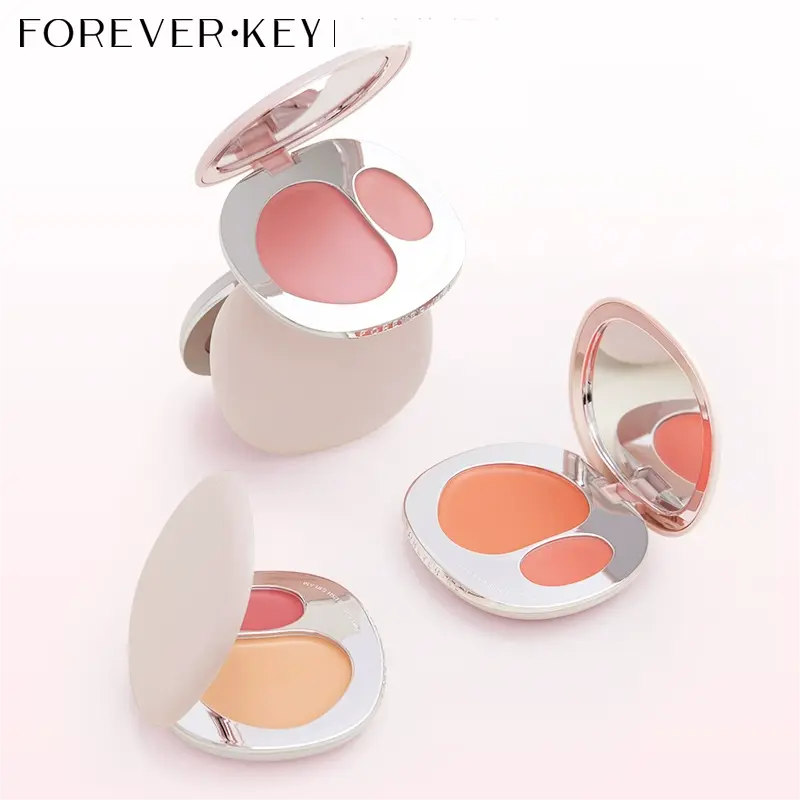 Forever Key Two Tone Blush Cream #N03 Peach Pink 5.5g+1.5g